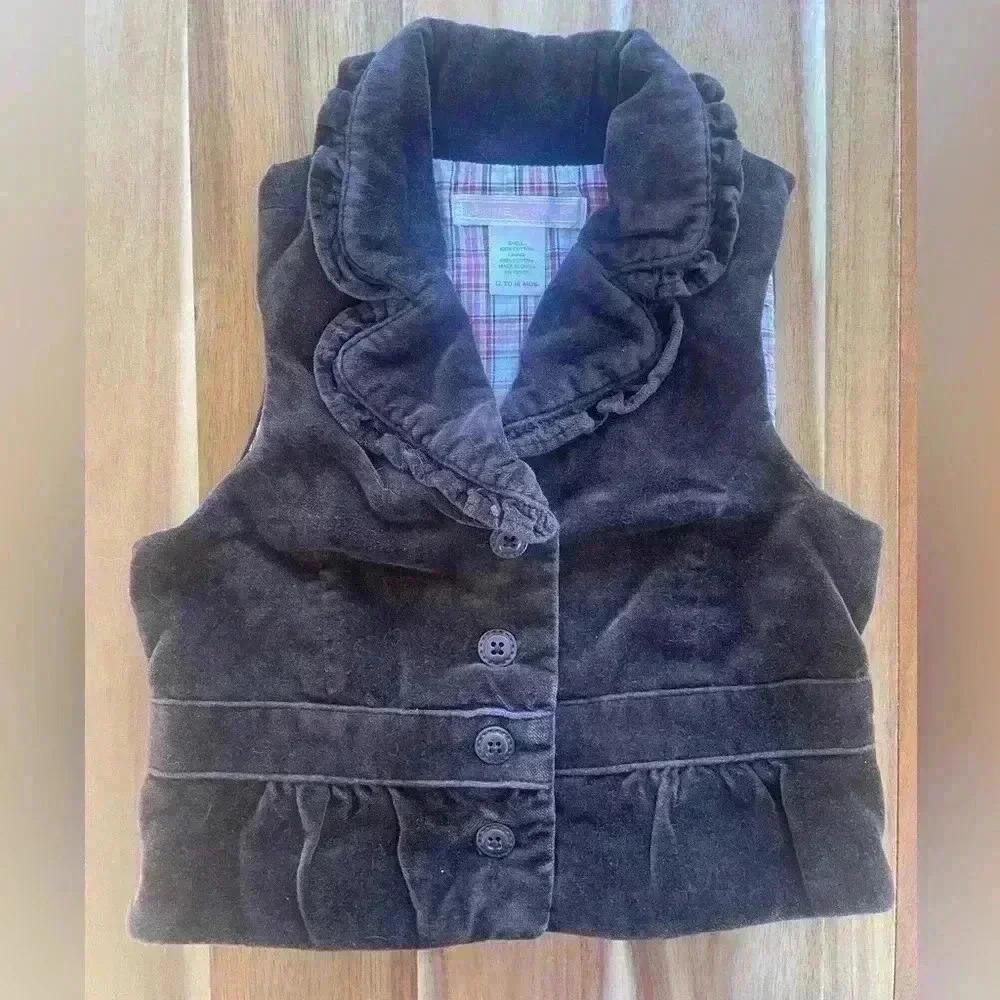 Janie and Jack Brown Velvet Vest, size 12-18m